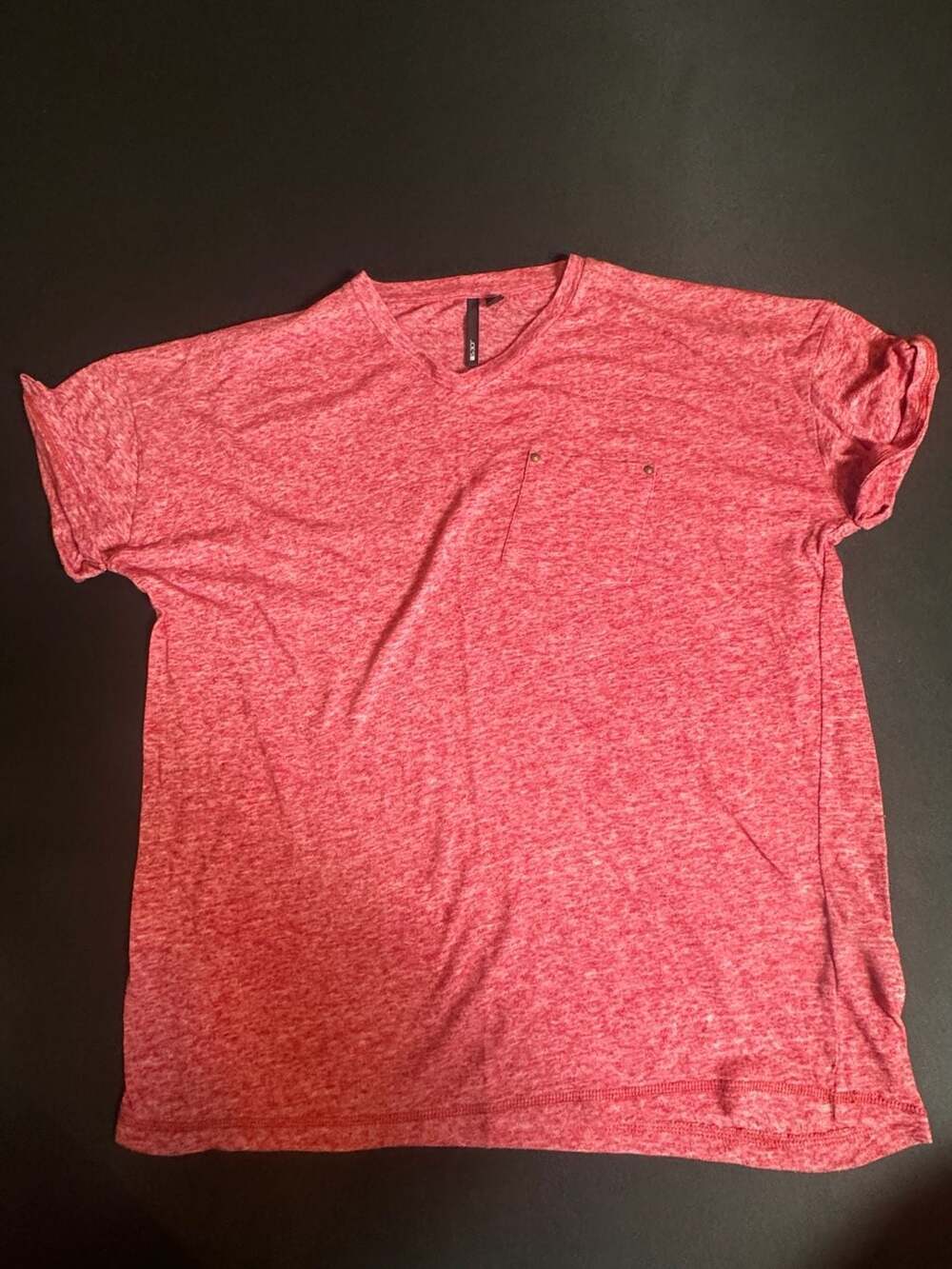 Joe's Jeans Men's Heathered Red V-Neck Pocket T-Shirt